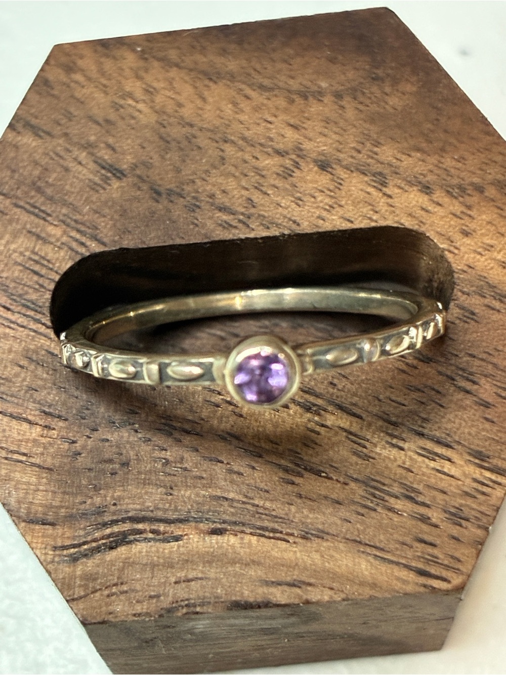 Silpada amethyst sterling silver stacking or minimalist ring.